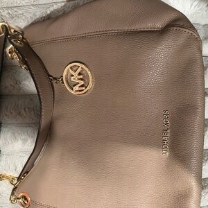 Michael Kors Brown Shoulder Bag with Gold Details